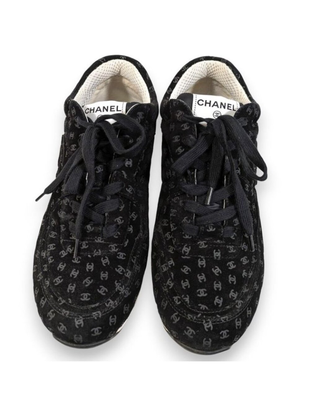 Chanel Coco Mark Print Suede Sneakers Size 42 22AW - Picture 3 of 15